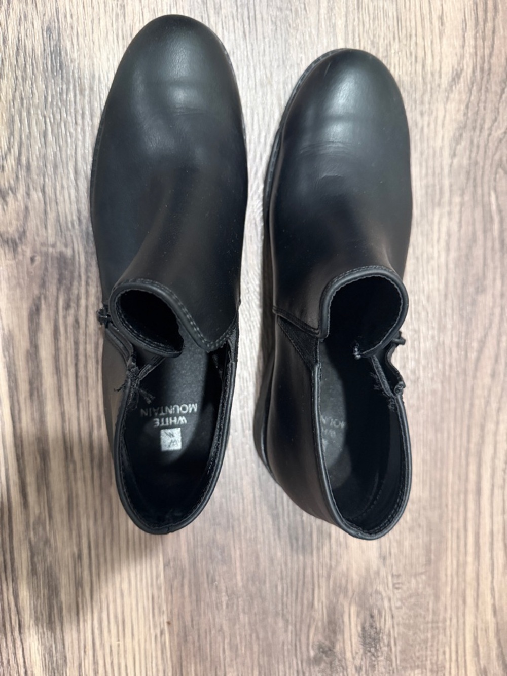 White Mountain Black Chelsea Ankle Boots with Side Elastic